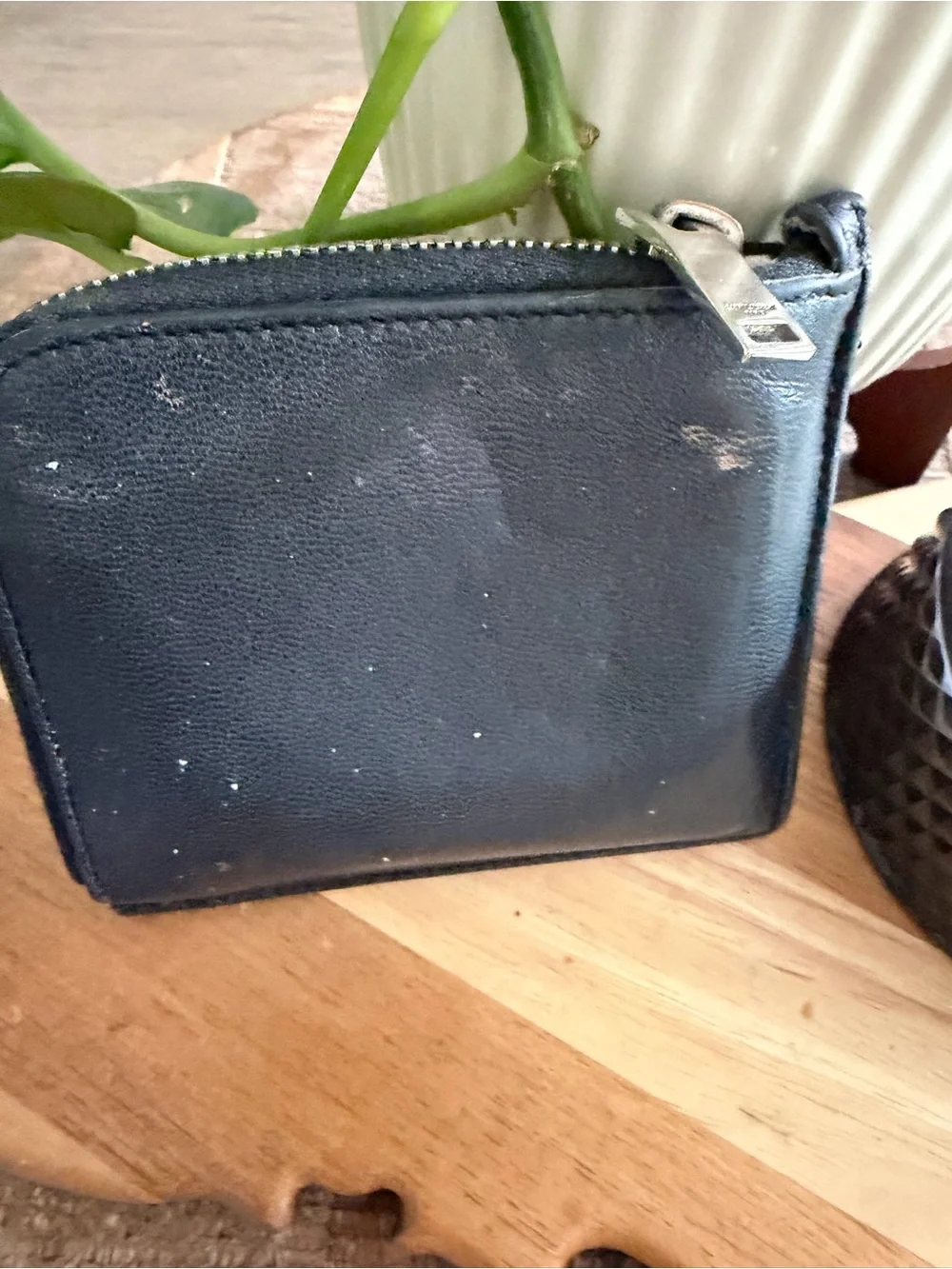 Saint Laurent Black Leather Zip Card Wallet - Picture 7 of 7